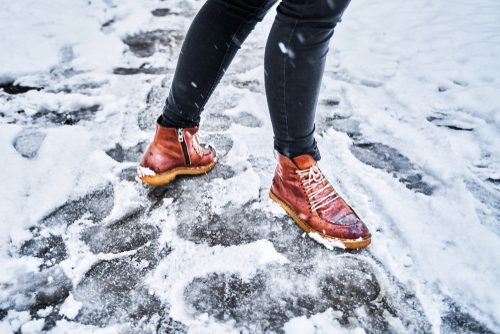 walking on snow and ice