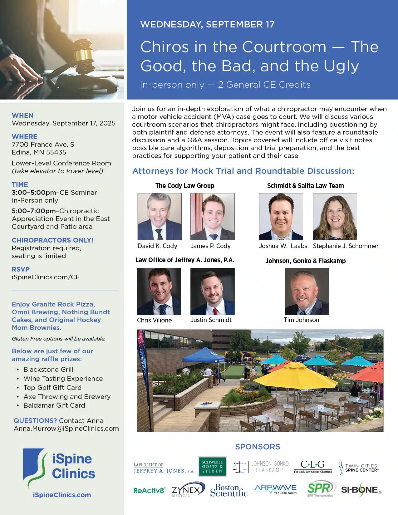 iSpine September Chiro appreciation event flyer 2025